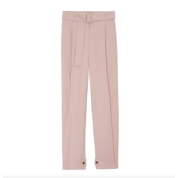 FRANKIE SHOP Elvira Belted Suit Pants Dusty Pink Sz Medium - Picture 2 of 8